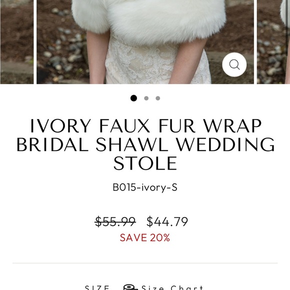 Ivory Faux Fur Bridal Shawl - Picture 1 of 4
